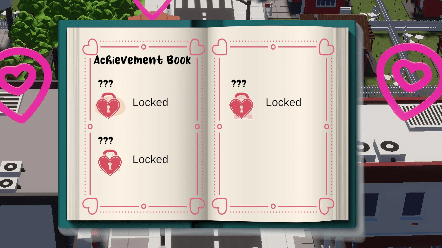 Achievement book with locked achievements
