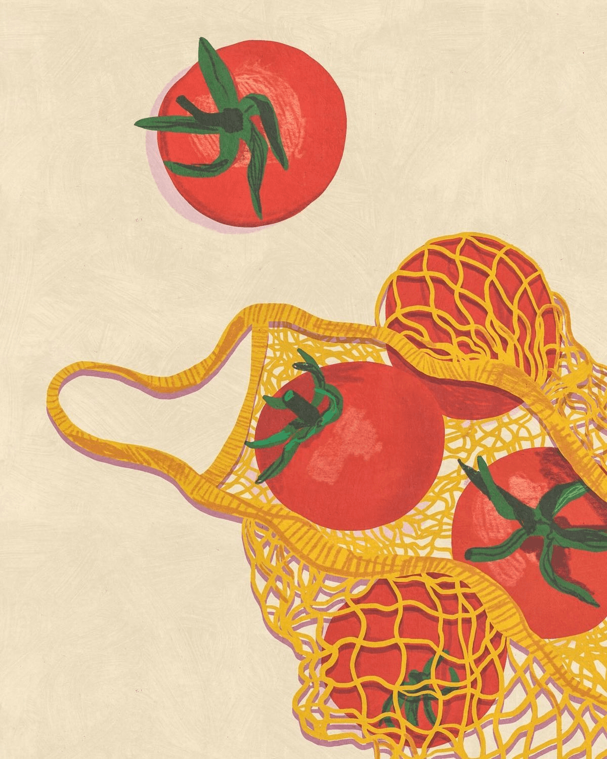 Tomato and pasta illustration