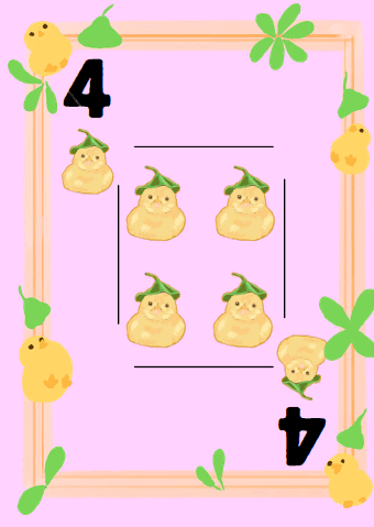 Four of chicks card